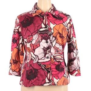 Additions by Chico's Pink Floral Jacket
